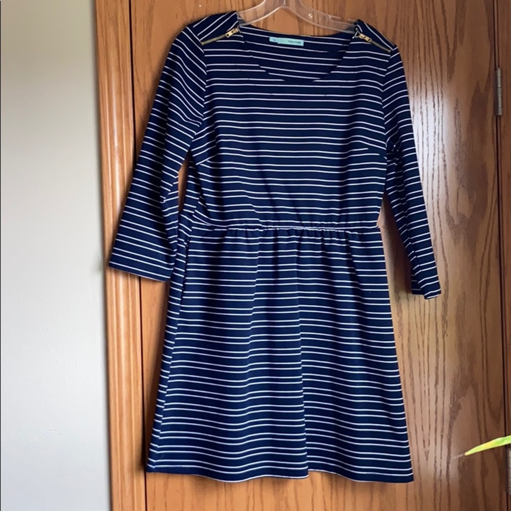 Navy blue stripped dress by Maurice’s